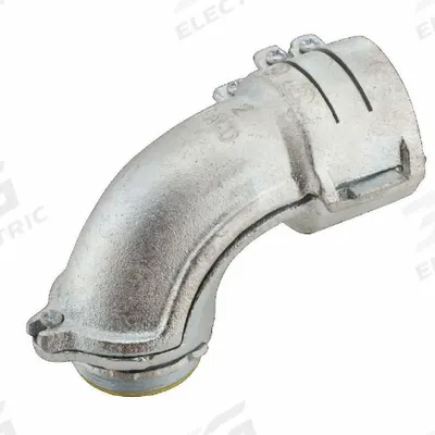 RACO Connector - Clamp Style, 90 Degrees: Iron, 2 in Trade Size, 2 in MNPT - 90° Connectors - Clamp Style