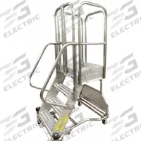 COTTERMAN Rolling Ladder: 10.8 ft Platform Ht, Partially Assembled, Foot-Activated Step Lock (MPN WMXS13R54A3FGP3NT). Key specifications — Brand: COTTERMAN; Color: Gray; Handrail Configuration: Double Handrails.