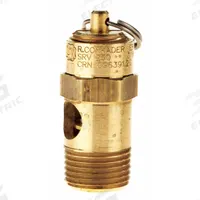 CONRADER Safety Valve: Soft Seat, 3/8 in (M)NPT Inlet (In.), 350 psi Preset Setting (PSI), Brass (MPN SRV250-3/8-CE-350). Key specifications — attr291993: Soft Seat; attr291998: Brass; attr292007: Silicone; attr292009: Brass; attr294753: CONRADER.