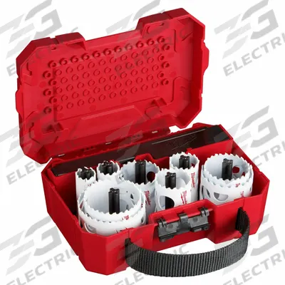 MILWAUKEE Hole Saw Kit: 13 Pieces, 1 5/8 in Max. Cutting Dp - Multi-Material-Cutting Hole Saw Kits