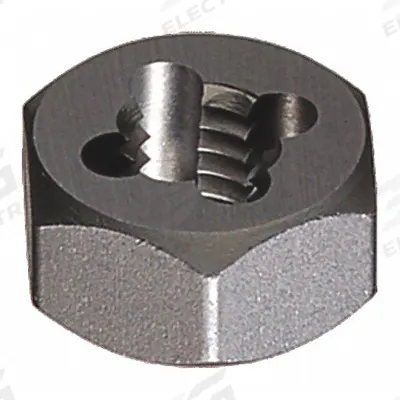 CLE-LINE Hex Threading Die: 5/16"-18 UNC, 11/16 in Hex Wd, High Speed Steel (MPN C77604) - Solid Hex Rethreading Dies