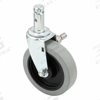 APPROVED VENDOR Stem Caster: Swivel, No Brake, 5 in Wheel Dia., 1 1/4 in Wheel Wd, Polyurethane - NSF-Listed Sanitary Friction-Ring Stem Casters