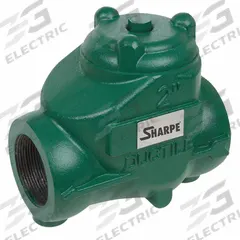 SHARPE Oil Patch Swing Check Valve: Swing, Inline Valve Body, 2 in Pipe Size, FNPSM x FNPSM, Std (MPN 4353014460). Key specifications — Brand: SHARPE.