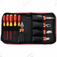 WIHA Insulated Tool Kit: Insulated, 10 Total Pcs, Tool Case (MPN 32891). Key specifications — attr541600: (1) Long-Nose Pliers; attr541603: None; attr541599: (1) Cable Cutter; attr541604: (1) Wire Stripper; attr541515: WIHA; attr548994: (3) Phillips Screwdrivers.