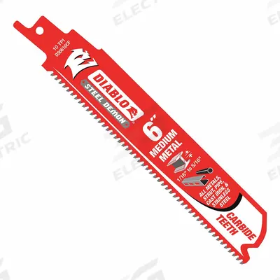 DIABLO Reciprocating Saw Blade: 10 Teeth per Inch, 6 in Blade Lg, 0.05 in Blade Thick - Thick-Metal-Cutting Blades