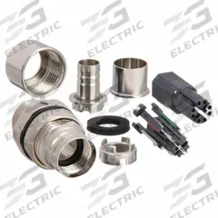 HARTING M12 Panel Feed-Through Connector: X Coded, 8 Socket, M12 Female Thread, IP65/IP67, Crimp (MPN 21038812841). Key specifications — Connector Body Type: Socket; Coding: X; Brand: HARTING; Thread Size: M12; Mounting Type: Panel Feed-Through; Mounting Style: Female Thread; IP Rating: IP67; Housing Material: Zinc Die-Cast.