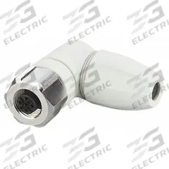 IFM M12 Circular Connector: A Coded, 5 Socket, M12 Female Thread, IP65/IP67/IP68/IP69K, 90° Angle (MPN EVF570). Key specifications — Connector Body Type: Socket; Coding: A; Brand: IFM; Voltage Rating: 60V DC; Thread Size: M12; Mounting Type: Front Mounting; Mounting Style: Female Thread; IP Rating: IP67.