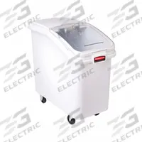 RUBBERMAID COMMERCIAL PRODUCTS Mobile Bulk Storage: 500 qt Capacity, White, 28 in Overall Ht (MPN FG360288WHT). Key specifications — Lid Included: Yes; Brand: RUBBERMAID COMMERCIAL PRODUCTS; Color: White; NSF Certified: Yes.