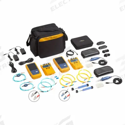 FLUKE NETWORKS Optical Loss Test Set: CertiFiber Pro, Quad (SM/MM), 850nm, 1300nm, 1310nm - Optical Power Meters & Kits for Loss Testing