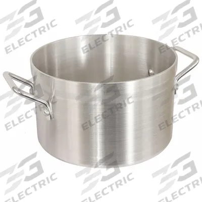 CRESTWARE Sauce Pot: 42 qt Capacity, Aluminum, Riveted, Silver, Aluminum Handle - Sauce Pots