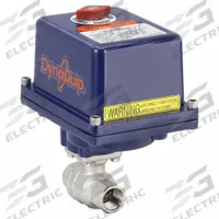 DYNAQUIP CONTROLS Electrically Actuated Two-Way Ball Valve: 1/2 in, Stainless Steel, 115V AC (MPN E2S23AJE23). Key specifications — Included Mounting: ISO 5211 Actuator Mounting Pad; Brand: DYNAQUIP CONTROLS; Actuator Features: Thermal Overload Protection.