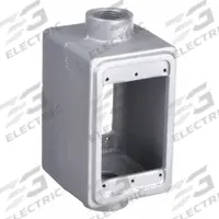 APPLETON ELECTRIC Electrical Box: Iron, Rectangular, 1 Gangs, 3/4 in Hub Size, 18 cu in Capacity (MPN FSC-1D-75). Key specifications — Color: Gray; Brand: APPLETON ELECTRIC.