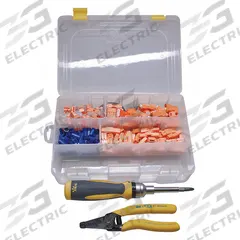 IDEAL Wire Connector Kit: 230 Pieces, 22 AWG – 12 AWG Wire Sizes (MPN 30-2257). Key specifications — Manufacturer Part Number: 30-2257; Brand: IDEAL; Includes: (100) 72B Blue Twist Wire Connectors; Tool Included: Nut Driver/Screw Driver.