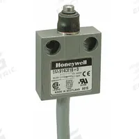 HONEYWELL Non Plug-In Limit Switch: Plunger Actuator, Metallic, Plunger, 2 Mounting Holes, 914CE (MPN 914CE18-9A). Key specifications — Manufacturer Part Number: 914CE18-9A; Brand: HONEYWELL; Electrical Connection: 9 ft Cable; Series: 914CE; Body Material Type: Metallic; Actuator Type: Plunger.