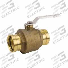 JOMAR VALVE Manual Two-Way Ball Valve: 4 in, Brass, Straight, Press x Press, Full Port Ball Port (MPN 100-211XLCSSG). Key specifications — Brand: JOMAR VALVE; Handle: Locking Lever.