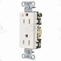 HUBBELL Receptacle: Decorator Duplex, 5-15, White, 125V AC, 15 A, 2 Pole / 3 Wire (MPN IG15DRW)