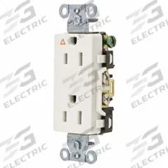 HUBBELL Receptacle: Decorator Duplex, 5-15, White, 125V AC, 15 A, 2 Pole / 3 Wire (MPN IG15DRW)