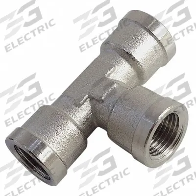 LEGRIS Metal Pipe Tee: Tee, 3/4 in x 3/4 in x 3/4 in, Nickel-Plated Brass, 870 psi - Threaded Medium-Pressure Pipe Fittings