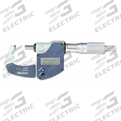 MITUTOYO Digital Outside Micrometer: 0 in to 1 in /0 mm to 25 mm, Metric - Micrometers without SPC Output