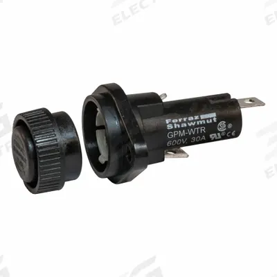 MERSEN Panel Mount Fuse Holder: For Fuse Size 13/32 in x 1 1/2 in, 1 Pole, 30 A Max - Fuse Holders for Cylindrical Fuses