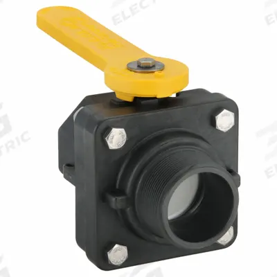 BANJO Manual Two-Way Ball Valve: 2 in, Polypropylene, Straight, MNPT x FNPT, Two-Piece - Polypropylene Ball Valves