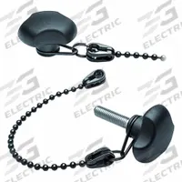 ELESA Hand Knob: 3 Point, M5 Thread, Stud, 200 mm Tether Lg, Black, Plastic, SS Thread, 25 mm Dia (MPN 168163). Key specifications — Brand: ELESA; Tether Color: Black; Seal Material: POM; Tether Material: POM-Based Technopolymer.