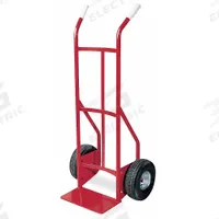 DAYTON General Purpose Hand Truck: 650 lb, Dual-Handle Handle, Red, Steel, Pneumatic, 10 in Wheel (MPN 3W087). Key specifications — Brand: DAYTON; Color: Red.