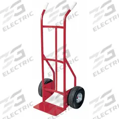 DAYTON General Purpose Hand Truck: 650 lb, Dual-Handle Handle, Red, Steel, Pneumatic, 10 in Wheel (MPN 3W087). Key specifications — Brand: DAYTON; Color: Red.
