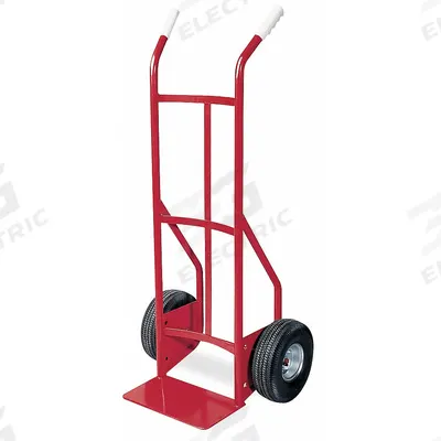 Dayton General Purpose Hand Truck: 650 lb, Dual-Handle Handle, Red, Steel, Pneumatic - General Purpose Hand Trucks