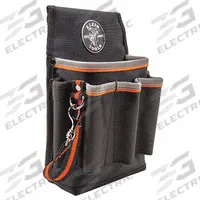 KLEIN TOOLS Tool Pouch: For 2 in Belt Wd - Max, 6 Pockets, Black/Gray (MPN 5241). Key specifications — Closure Type: Open Top; Attachment: Belt Slot; Color: Black/Gray; Brand: KLEIN TOOLS; For Tool Type: Screwdrivers.