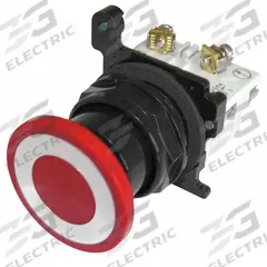 EATON Mushroom Head Push Button: Non-Illuminated, Mushroom Head Profile, Metallic, 30 mm, 1NC (MPN E34GFBC2-3X). Key specifications — Brand: EATON; Action: Maintained/Momentary; Series: E34; Push Button Material Type: Metallic.