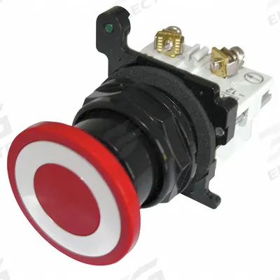 EATON Mushroom Head Push Button: Non-Illuminated, Mushroom Head Profile, Metallic - Mushroom-Head Push Buttons