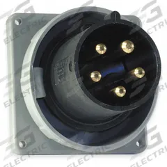 HUBBELL Pin and Sleeve Inlet: Black, 347/600V AC, Three Phase, 60 A, 4 Pole, 5 Wire, IEC Grounding (MPN HBL560B5W). Key specifications — Brand: HUBBELL.