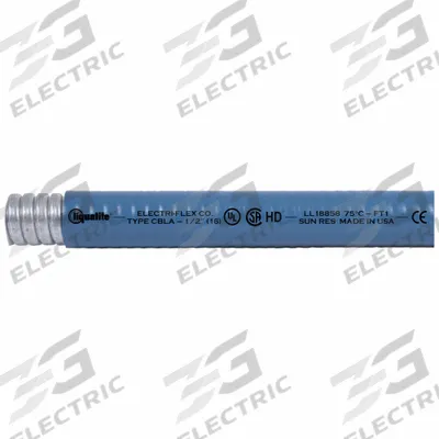 LIQUATITE Conduit: 2 1/2 in Trade Size, Black, 25 ft Nominal Lg - Low Smoke & Flame Retardant Liquid-Tight Flexible Metal Conduit
