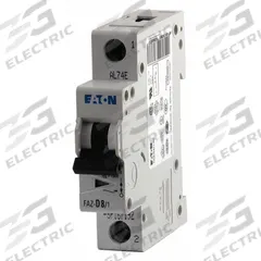 EATON IEC Supplementary Protector: 6 A Amps, 48V DC, 15kA at 240/415V AC, Lug, FAZ, 277/480V AC, D (MPN FAZ-D6/1-SP). Key specifications — Brand: EATON; Terminal Connection: Lug; DC Voltage Rating: 48V DC; Max. AIR Rating: 15kA at 240/415V AC; Series: FAZ; AC Voltage Rating: 277/480V AC; Curve Type: D.