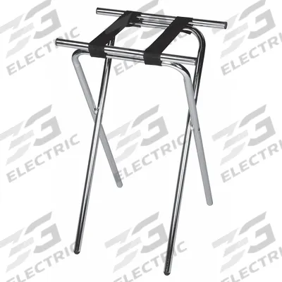 CSL Tray Stand: Steel, Chrome, 19 in Overall Wd, 36 in Overall Ht - Tray Stands