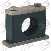 ZSI Vibration-Dampening Beta Clamp: Ribbed Bore, 304 Stainless Steel Clamp, Polypropylene Cushion (MPN H7050S-SS)
