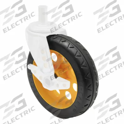 ROCK N ROLLER Caster: 500 lb Load Capacity, Aluminum/Rubber/Steel, Yellow - Hand Truck Wheels, Bearings, Brakes & Axles