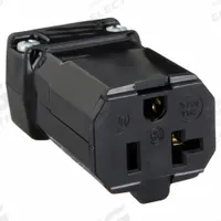HUBBELL Straight Blade Connector: 5-20R, 125V AC, 20 A, 2 Pole, 3 Wire, Black (MPN HBL5369VBK)