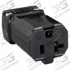 HUBBELL Straight Blade Connector: 5-20R, 125V AC, 20 A, 2 Pole, 3 Wire, Black (MPN HBL5369VBK)