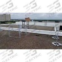 GARLOCK SAFETY SYSTEMS Fixed Ladder Guardrail System: 5 ft x 42 in, 20 in Mid-Rail Ht, Permanent (MPN 449-002-600). Key specifications — Fold-Down Capable: No; Guardrail Component: Guardrail; Ladder Connector; Material: Steel; Color: Silver; For Use With: 404656G; Includes: Easy Fit Self-Clsoing Gate; Installation Type: Permanent.