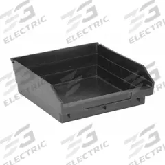 QUANTUM STORAGE SYSTEMS Shelf Bin: 11 5/8 in Overall Lg, 11 1/8 in x 4 in, Black, Nesting Capable (MPN QSB109BR). Key specifications — Brand: QUANTUM STORAGE SYSTEMS; % Recycled Content: 100%; Manufacturer Part Number: QSB109BR; Includes Dividers: Dividers Not Included; Electrostatic Discharge: Not Electrostatic Discharge Conductive.