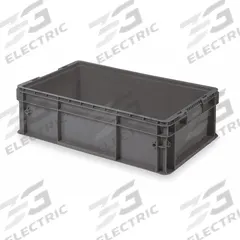 BUCKHORN Straight Wall Tote: 8.3 gal, 24 in x 15 in x 7 1/2 in, Stacking Capable, 6 7/8 in Inside Ht (MPN SW241507F101000). Key specifications — Material: Plastic; Stackable: Stacking Capable; Brand: BUCKHORN.