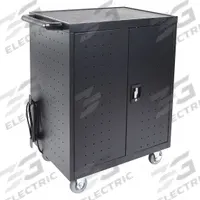 LUXOR Technology Charging Station: 17 in Laptops or Smaller/Chromebooks, Black, 38 1/4 in Overall Ht (MPN LLTP32-B). Key specifications — attr992031: 17 in Laptops or Smaller; attr992042: Integrated; attr992021: LUXOR; attr992025: Black.