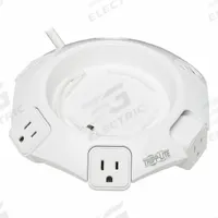 TRIPP LITE Outlet Strip: 4 Outlets, 10 ft Cord Lg, 1,080 J Rated Energy, 4.8 A Current, White, 5-15P (MPN TLP410UCUFOAM). Key specifications — Brand: TRIPP LITE; Mounting Style: Desktop.
