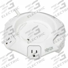 TRIPP LITE Outlet Strip: 4 Outlets, 10 ft Cord Lg, 1,080 J Rated Energy, 4.8 A Current, White, 5-15P (MPN TLP410UCUFOAM). Key specifications — Brand: TRIPP LITE; Mounting Style: Desktop.