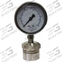 KODIAK Pressure Gauge with Diaphragm Seal: 0 psi to 400 psi, KC301/DSM35, 2 1/2 in Dial, Mineral Oil (MPN KC301L25400/DSM3512). Key specifications — Brand: KODIAK; Gauge Case Liquid: Glycerin; Seal Fill Liquid: Mineral Oil; Gauge Case Material: 304 Stainless Steel; Seal Lower Housing Material: 316 Stainless Steel; Accuracy: ±1.60%; Gauge Wetted Parts: Stainless Steel.