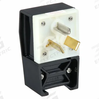 HUBBELL Straight Blade Plug: 10-30P, 125/250V AC, 30 A, 3 Pole, 3 Blade, Black (MPN HBL9333) - Angled Plugs