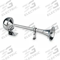 WOLO Electric Horn: 12V DC, Low Tone, Electric, Silver, Bright Polished, 115 dB Sound Level - Max (MPN 110). Key specifications — Type: Low Tone; Brand: WOLO; Compatible Vehicle Type: Trucks; Finish: Bright Polished; Includes: Mounting Hardware; Color: Silver.