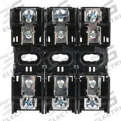 BUSSMANN Fuse Block: Open Block Design, 3 Pole, 600 V AC, Box Lug, Non-Indicating (MPN HM60030-3CR). Key specifications — attr233046: BUSSMANN.